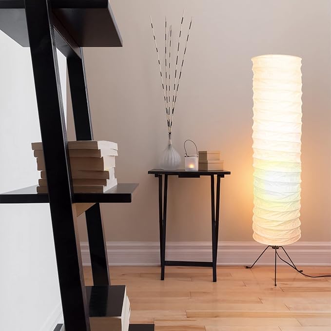 Paper Floor Lamp Shad Japanese Style Standing Lamps Protector Cover Replacement Decorative Lampshade for Bedside Hotel Floor Lamp - LeafyLoom