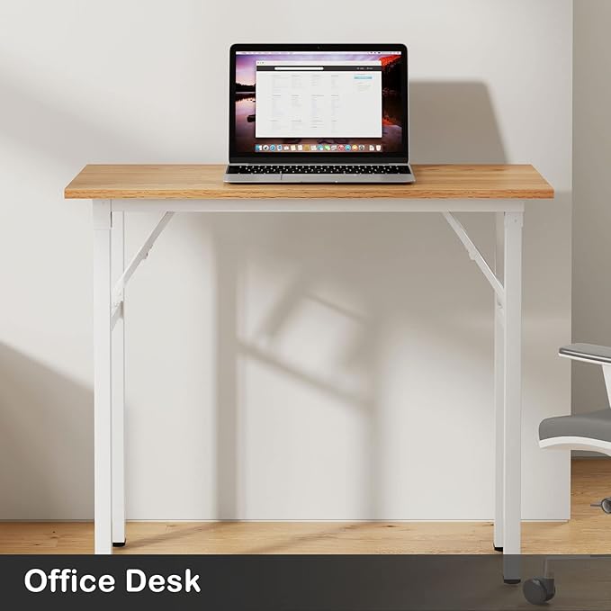 Need Small Desk 31 1/2" No Assembly Foldable Writing Table,Sturdy and Heavy Duty Folding Computer Desks for Small Space/Home Office/Dormitory AC5BW(80 * 40) - LeafyLoom