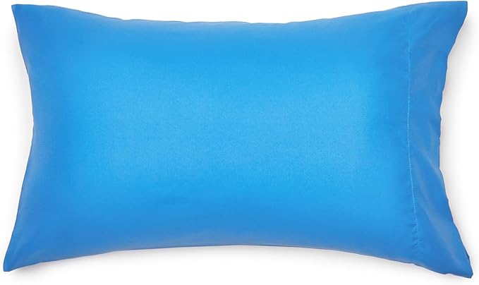 Amazon Basics 5 Piece Microfiber Kid's Bed-in-a-Bag Bedding Set, Toddler, Blue, Solid - LeafyLoom