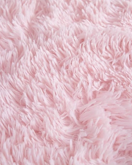 Faux Fur Kids Girls Light Pink Comforter Sets Twin/Full - 3PC Bed Set Warm Comfortable Soft Plush Flannel Velvet Fluffy Fuzzy Bedding（Comforter x 1 Pillowcases x 2） - LeafyLoom
