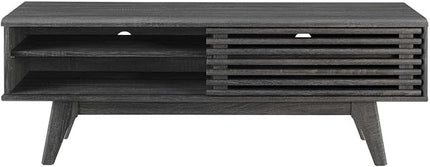 Modway Render Mid-Century Modern Low Profile 48 Inch TV Stand in Charcoal, 48" - LeafyLoom