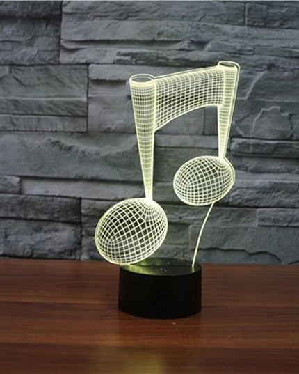 3D Musical Music Note Night Light Remote Control Touch Switch 16 Color Change LED Table Desk Lamp Home Decoration Toy Birhday Xmas Kid Children Gift - LeafyLoom