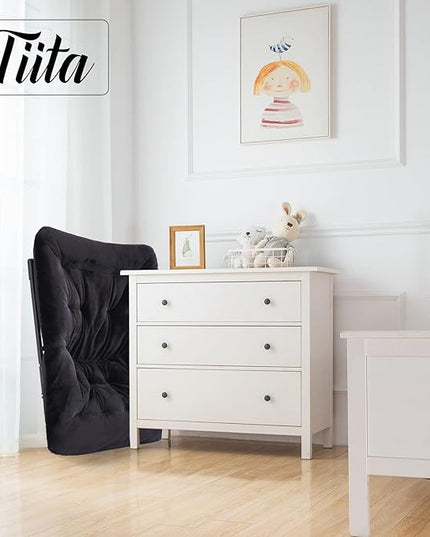 Tiita Comfy Saucer Chair, Soft Faux Fur Oversized Folding Accent Chair, Lounge Lazy Chair for Kids Teens Adults, Metal Frame Moon Chair for Bedroom, Living Room, Dorm Rooms - LeafyLoom