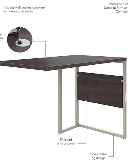 Bush Business Furniture Hybrid Desk Return/Bridge, 42W x 24D, Storm Gray - LeafyLoom