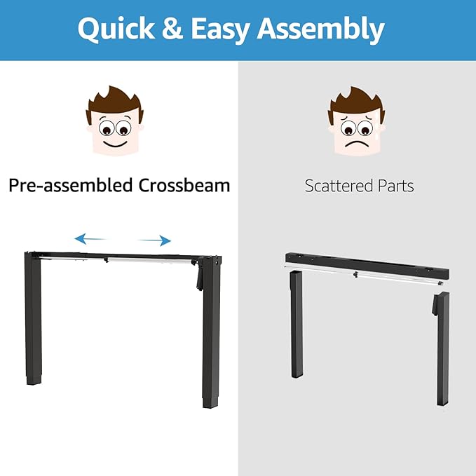 MOUNTUP 55x28 Inches Electric Height Adjustable Standing Desk, Sit Stand Desk with Memory Controller, Ergonomic Stand Up Desk for Home Office with Splice Board, Rustic Brown+Black - LeafyLoom