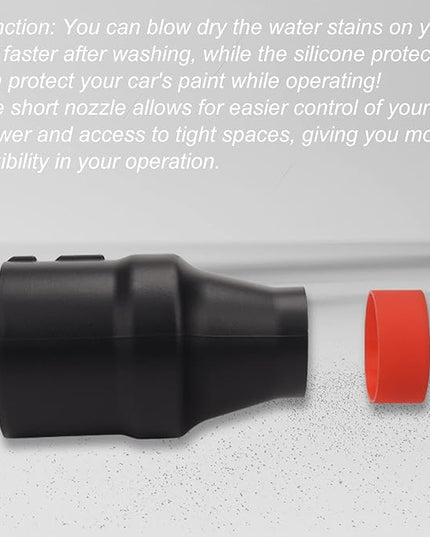 Car Drying Nozzle with Red Soft Tip Cover for Milwaukee M18 Fuel Single Battery Leaf Blowers Fits 2724-20 and 2728-20 - LeafyLoom
