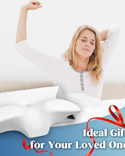 Cervical Pillow for Neck Pain Relief, Cooling Contour Memory Foam Pillows Support Odorless Ergonomic Neck Pillow Adjustable Orthopedic Bed Pillow for Side Back Stomach Sleeper with Pillowcase - LeafyLoom