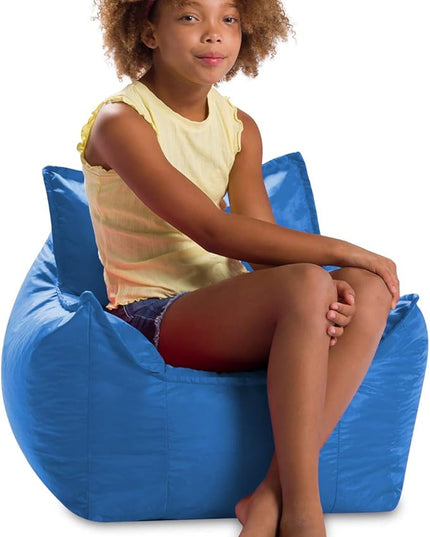 Posh Creations Bean Bag Chair Structured Comfy Seat Use for Gaming, Reading and Watching TV, Newport, Royal Blue - LeafyLoom