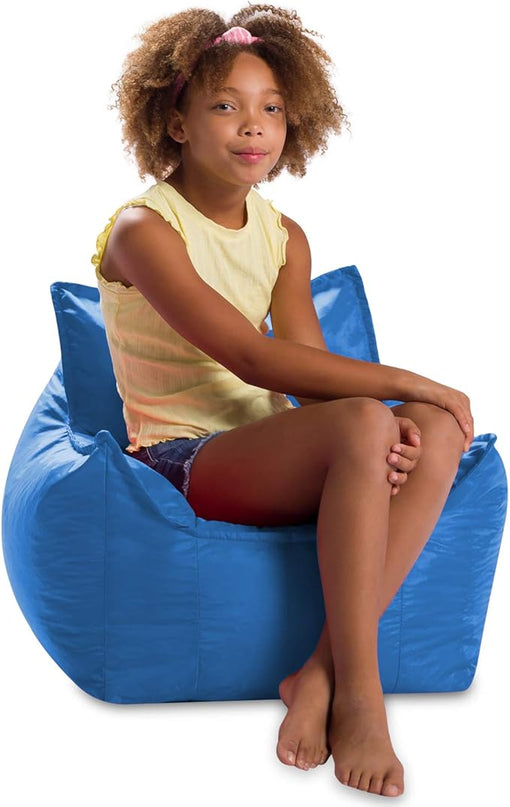 Posh Creations Bean Bag Chair Structured Comfy Seat Use for Gaming, Reading and Watching TV, Newport, Royal Blue - LeafyLoom