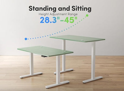 FEZIBO Electric Standing Desk, 48 x 24 Inches Height Adjustable Stand up Desk, Sit Stand Home Office Desk, Computer Desk, Green - LeafyLoom