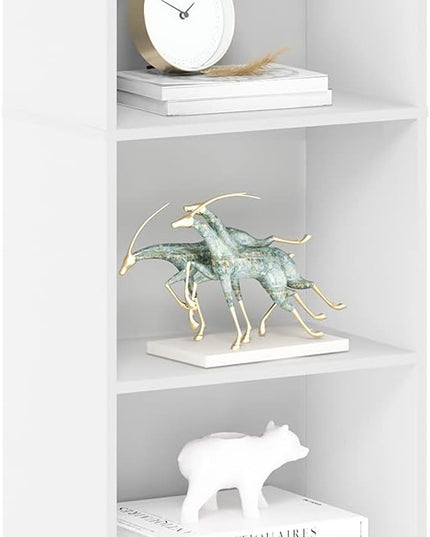 Furinno Luder Bookcase / Book / Storage , 5-Tier, White - LeafyLoom