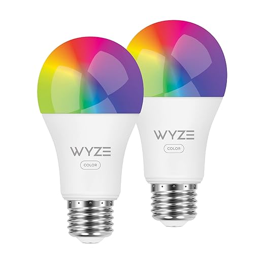 Wyze Switch, 2.4 GHz WiFi Smart Light Switch, Single-Pole, Needs Neutral Wire, White & Bulb Color, 1100 Lumen WiFi RGB and Tunable White A19 Smart Bulb, Works with Alexa and Google Assistant, Two-Pack WYZE