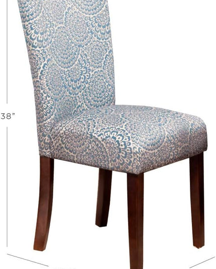 HomePop Parsons Classic Upholstered Accent Dining Chair, Set of 2, Navy and Floral - LeafyLoom