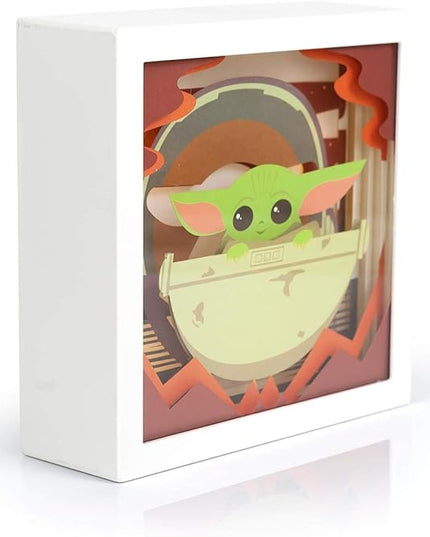 Star Wars The Mandalorian, The Child 3D Mini Shadow Light Box | 6 x 6 Inches - LeafyLoom
