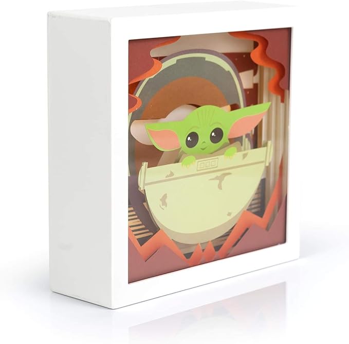 Star Wars The Mandalorian, The Child 3D Mini Shadow Light Box | 6 x 6 Inches - LeafyLoom