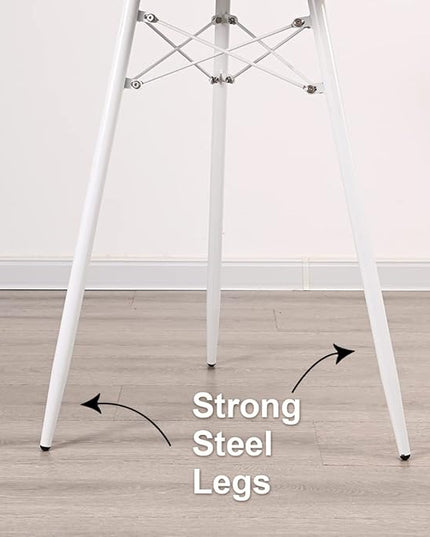Small White Round Dining Table for 2 Bistro Table Dia 23.6" Simple Modern Round Table with Wood Top Metal Legs for Small Place Home Kitchen Cafe Office Conference - LeafyLoom