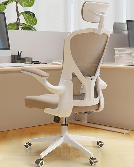 Ergonomic Office Chair - Comfy Desk Chairs with Wheels and Arms, 500LB Heavy Duty Mesh Computer Chairs with Comfortable Head Lumbar Back Support for Office, Bedroom, College Dorm and Study - LeafyLoom