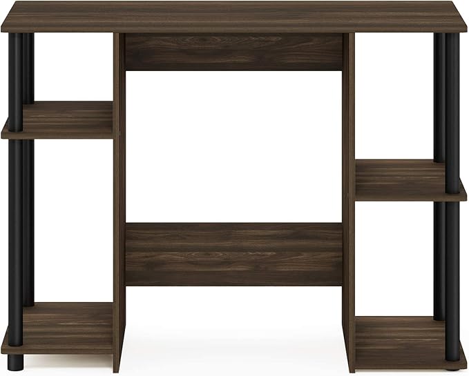 Furinno Jaya Computer Study Desk, Columbia Walnut/Black - LeafyLoom