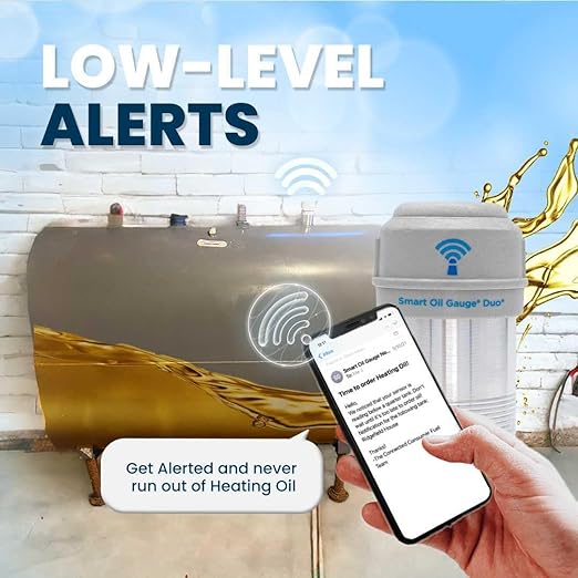 Smart Oil Gauge Duo - Advanced Dual Sensor Wi-Fi Heating Oil Tank Gauge - Compatible with Alexa - Designed for 138/275/330/500 Gallon Tanks (Vertical/Horizontal) ConnectedConsumerFuel