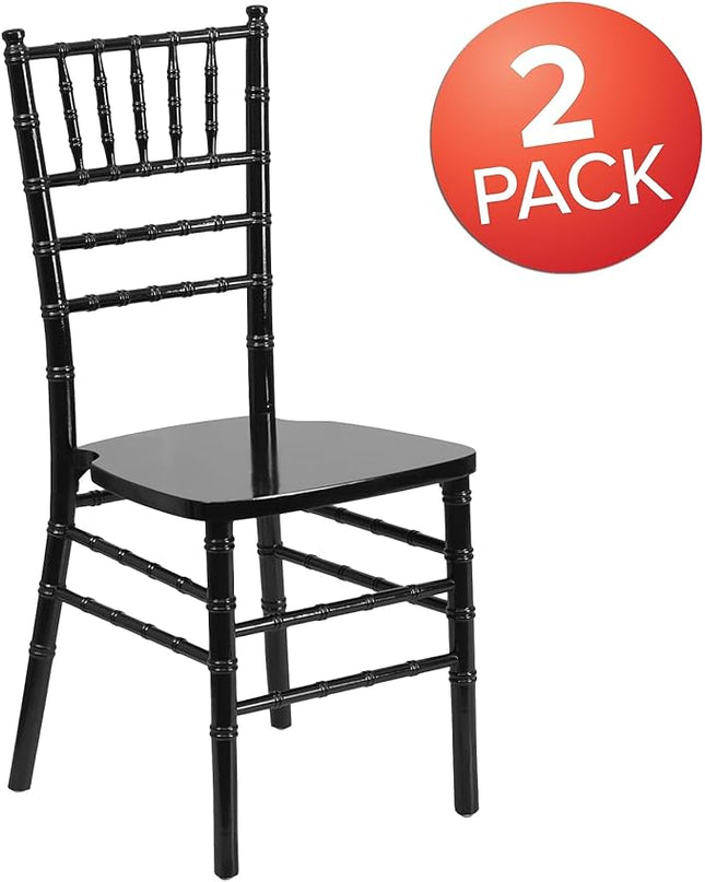 Flash Furniture 2 Pack HERCULES Series Black Wood Chiavari Chair - LeafyLoom