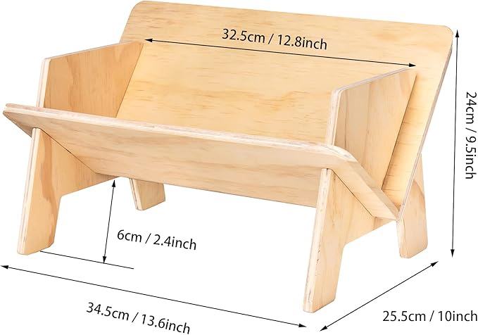 Wooden Tilted Tabletop Bookshelf， Kids Bookcase， Rustic Desktop Storage Organizer Display Bookshelf， Wooden Tabletop Tilted Bookcases for Books， CDs - LeafyLoom