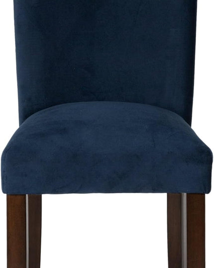 HomePop Parsons Classic Upholstered Accent Dining Chair, Set of 2, Navy Velvet - LeafyLoom