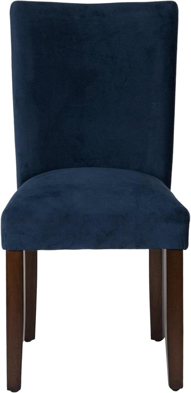 HomePop Parsons Classic Upholstered Accent Dining Chair, Set of 2, Navy Velvet - LeafyLoom