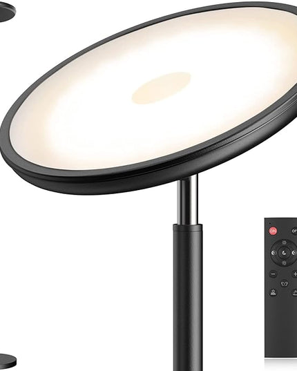 LEPOWER Bright Floor Lamp, LED Torchiere Floor Lamps for Living Room, 3500LM Standing Floor Lamp with 5 Color 5 Brightness, Tall Pole Light for Bedroom, Office Black - LeafyLoom