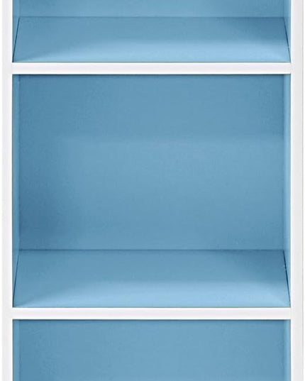 Furinno 3-Tier Open Shelf Bookcase, White/Light Blue 11003WH/LBL - LeafyLoom