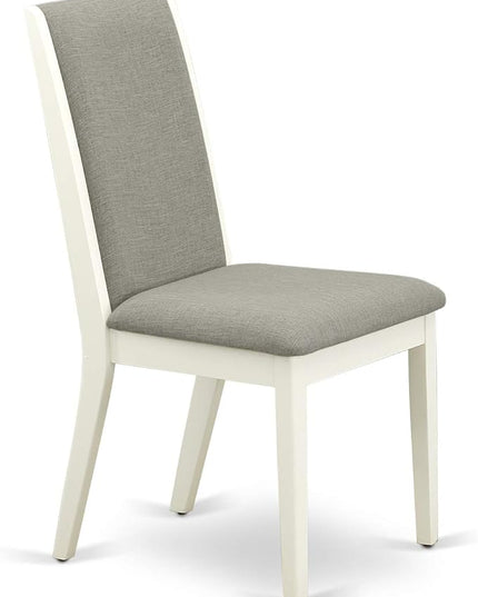 East West Furniture NDLA5-LWH-06 Norden 5 Piece Dinette Set for 4 Includes a Rectangle Room Table with Dropleaf and 4 Shitake Fabric Parsons Dining Chairs, 30x48 Inch, Linen White - LeafyLoom