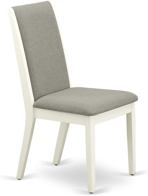 East West Furniture NDLA5-LWH-06 Norden 5 Piece Dinette Set for 4 Includes a Rectangle Room Table with Dropleaf and 4 Shitake Fabric Parsons Dining Chairs, 30x48 Inch, Linen White - LeafyLoom