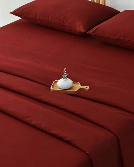 SONORO KATE Bed Sheet Set Super Soft Microfiber 1800 Thread Count Luxury Egyptian Sheets 16-Inch Deep Pocket，Wrinkle-4 Piece (Burgundy, Full) - LeafyLoom