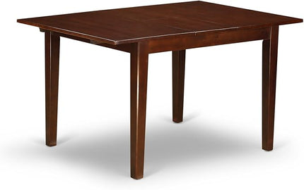 East West Furniture NODU5-MAH-W 5 Piece Kitchen Set for 4 Includes a Rectangle Room Table with Butterfly Leaf and 4 Dining Chairs, 32x54 Inch - LeafyLoom