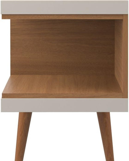 Manhattan Comfort Utopia 70.47" Freestanding Entertainment Center for Living Room, Mid Century Modern TV Stand with Shelves, Storage and Media Holes, Fits 65" Screens, 70.47 Inches, Maple Cream - LeafyLoom