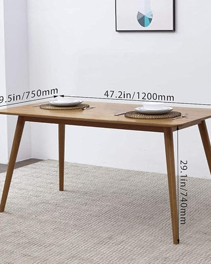47" Dining Table Kitchen Table Dining Room Table Small Kitchen Table for Small Spaces Table Modern Home Furniture Dinner Table Rectangular (Natural) - LeafyLoom