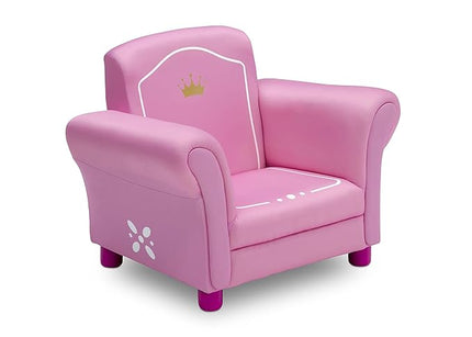 Delta Children Princess Crown Kids Upholstered Chair, Pink - LeafyLoom