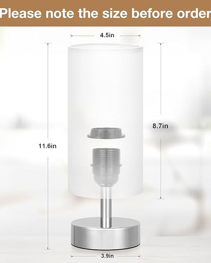Small Table Lamp for Bedroom - Bedside Lamps for Night Stands, Minimalist Nightstand Light Lamp, Desk Lamps for Reading Room, Kids Room, Living Room, Office, Dorm - LeafyLoom