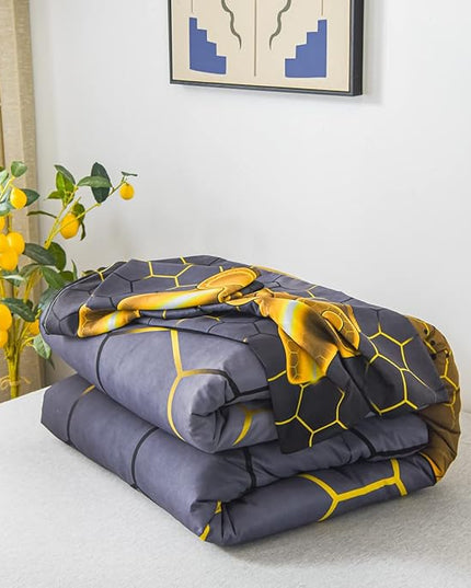 NTBED Game Console Comforter Set for Boys Girls Kids 3D Gaming Geometric Lightweight Microfiber Bedding Sets (Gold, Twin) - LeafyLoom
