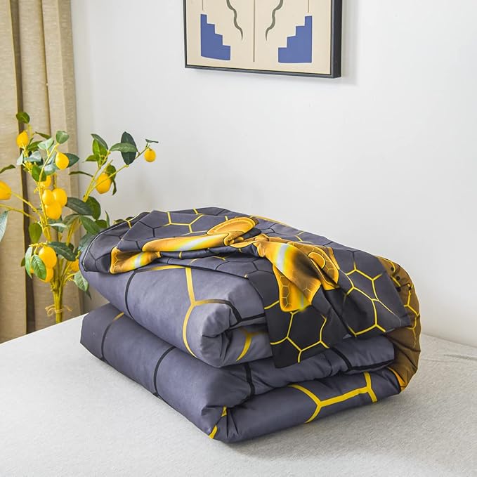 NTBED Game Console Comforter Set for Boys Girls Kids 3D Gaming Geometric Lightweight Microfiber Bedding Sets (Gold, Twin) - LeafyLoom