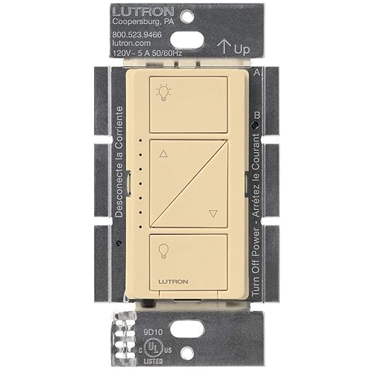 Lutron Caseta Original Smart Dimmer Switch (Lutron Smart Hub Required), for LED Lights, 150 Watt, Single-Pole/3-Way, No Neutral Required, PD-6WCL-IV 6-PACK, Ivory, 6 Pack Lutron