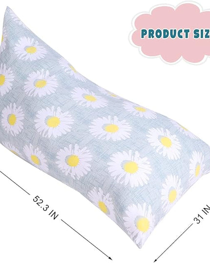Stuffed Animal Storage Bean Bag Chair Cover, Canvas Daisy Plush Toy Storage Stuff and Sit Seat for Kids/Teens/Adults, 52" x 31" Extra Large Triangle Floor Sofa Lounger, 200L/52Gal, Cover Only - LeafyLoom