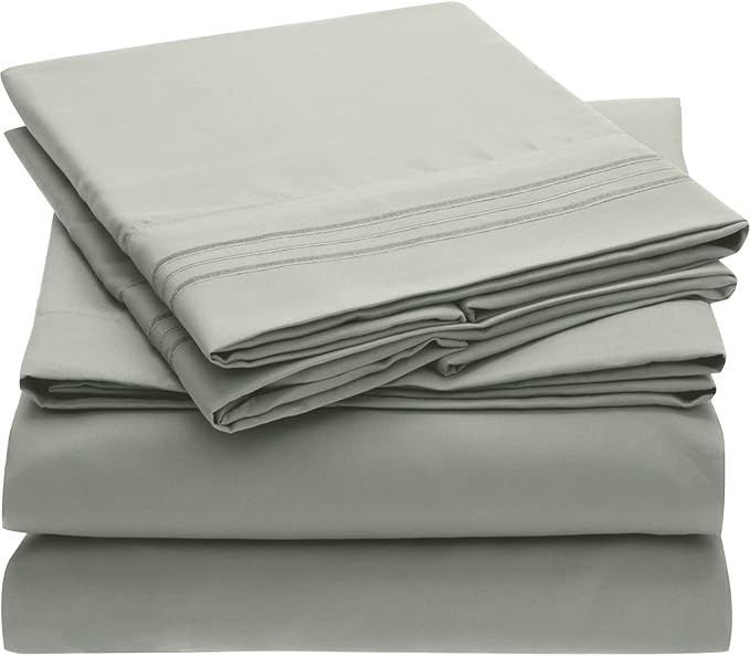 Mellanni Extra Deep Full Sheets - 4 PC Iconic Collection Bedding Sheets & Pillowcases - Hotel Luxury, Ultra Soft, Cooling Bed Sheets - Extra Deep Pocket up to 21 inch (Full, Spa Mint) - LeafyLoom