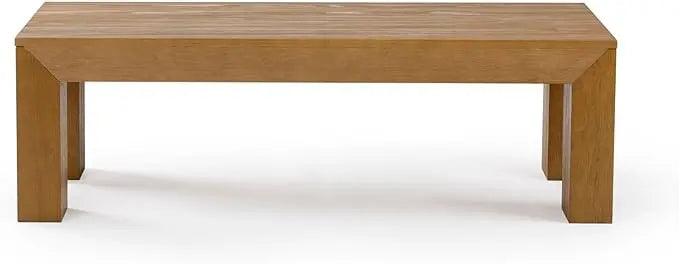 Plank+Beam Modern Rectangular Coffee Table, Solid Wood, 48 Inch, Medium Sized Coffee Table, Center Tables for Small Spaces, Living Space Medium Tea Table, Pecan Wirebrush - LeafyLoom