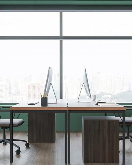 Large Table 24x48 inches Writing Computer Desk Modern Simple Study Desk Industrial Style Laptop Table for Home Office Brown Notebook Desk - LeafyLoom