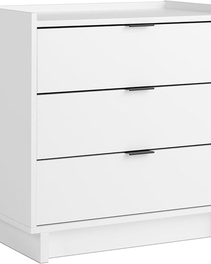 Prepac Three Nightstand, 3-Drawer, Simple White - LeafyLoom