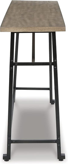 Signature Design by Ashley Lesterton Rustic Narrow Long Counter Table for Living Room and Hallway, Light Brown & Black - LeafyLoom