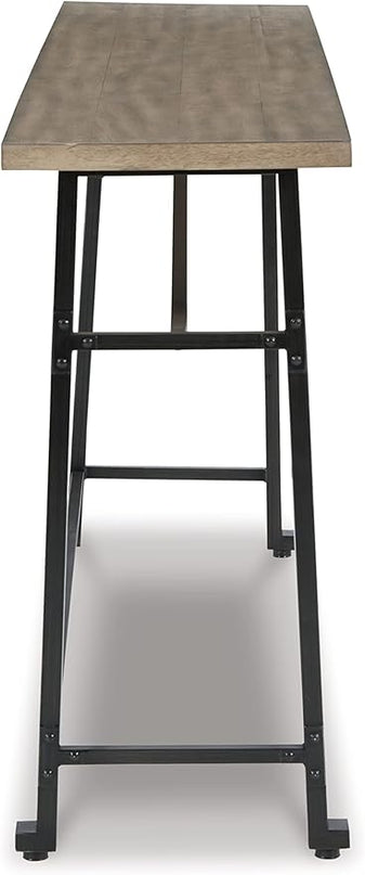 Signature Design by Ashley Lesterton Rustic Narrow Long Counter Table for Living Room and Hallway, Light Brown & Black - LeafyLoom