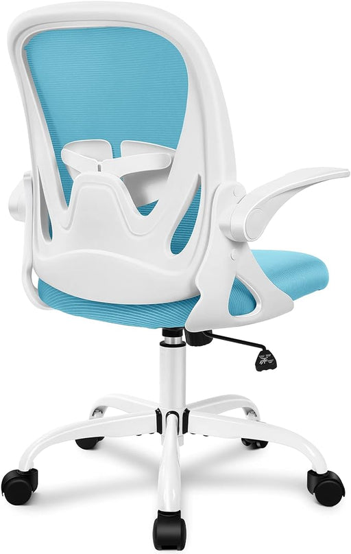Primy Office Chair Ergonomic Desk Chair with Adjustable Lumbar Support and Height, Swivel Breathable Desk Mesh Computer Chair with Flip up Armrests for Conference Room（Blue） - LeafyLoom