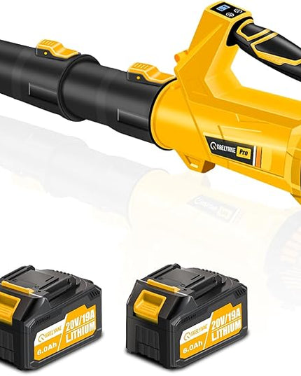 Leaf Blower Cordless Blowers for Lawn Care and 20V Electric Leaf Blower with 2 * 6.0Ah Battery Powered, Fast charger 540CFM/170MPH & 6 Speed Mode Adjustment - LeafyLoom