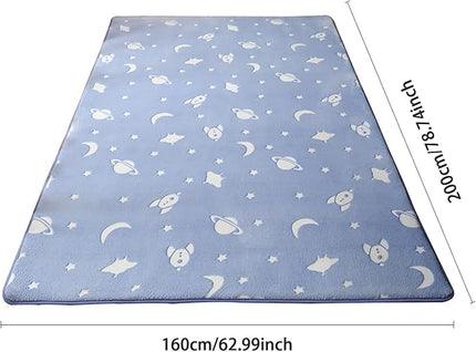 Eanpet Glow in The Dark Floor Mats Luminous 5’ x 7’ Area Rug Soft Decorative Play Mat for Kids Crawling Mat Non-slip Living Room Rug Carpets for Bedroom Home Decor,Blue Universe - LeafyLoom